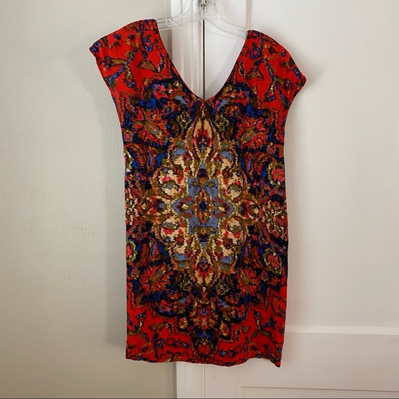 Anthropologie | Maeve Red Moroccan Print Dress - Picture 5 of 7